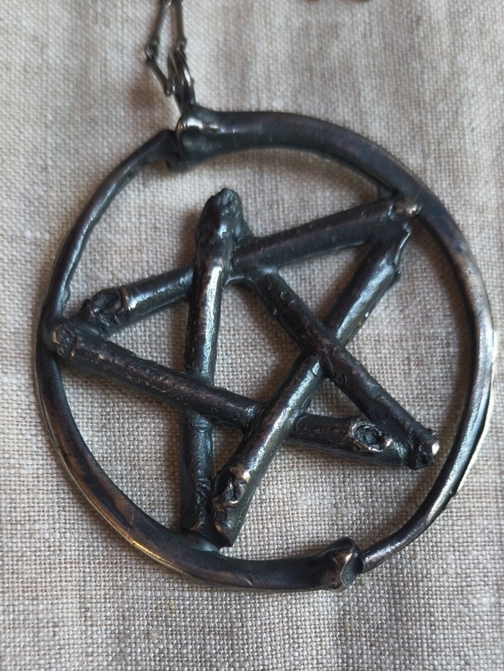 DISCONTINUED 1st Edition Blood Milk LilyDale Twig & Snake Bone Pentacle Necklace